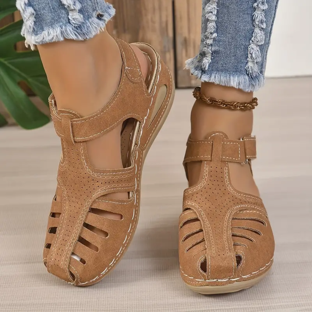 Airfleek Closed Toe Sandals For Standing All Day With Arch Support