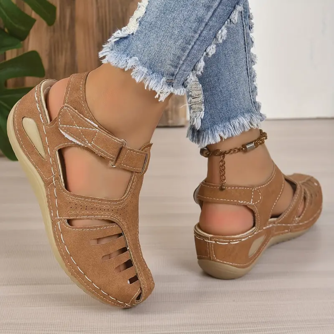 Airfleek Closed Toe Sandals For Standing All Day With Arch Support