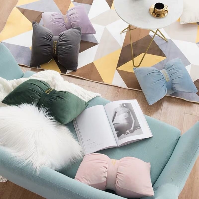 Lismali Home and Decor Silky Bow Throw Pillow