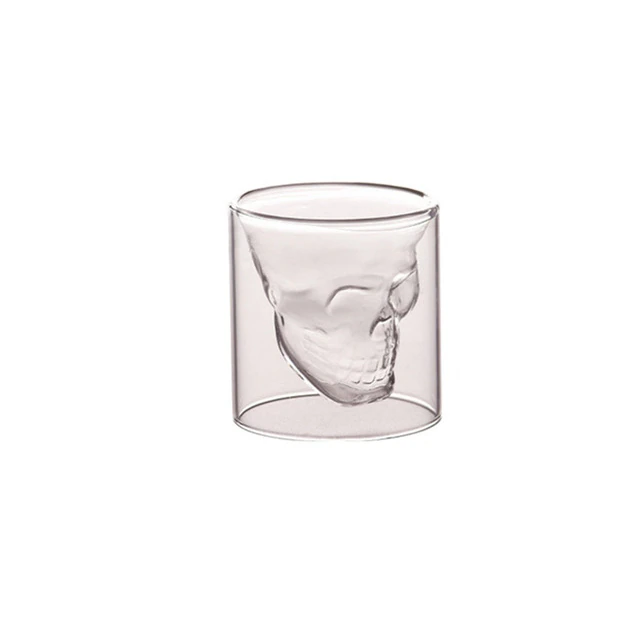 Lismali Home and Decor Skull Glasses Transparent Double Wall Glasses