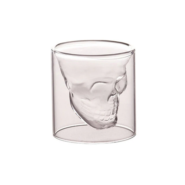 Lismali Home and Decor Skull Glasses Transparent Double Wall Glasses