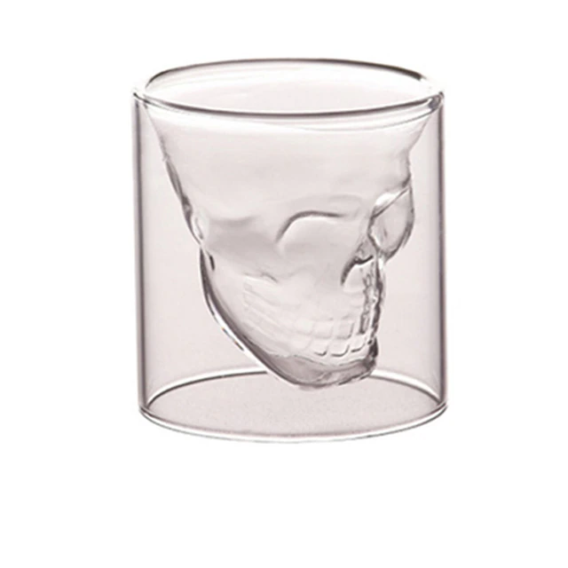 Lismali Home and Decor Skull Glasses Transparent Double Wall Glasses
