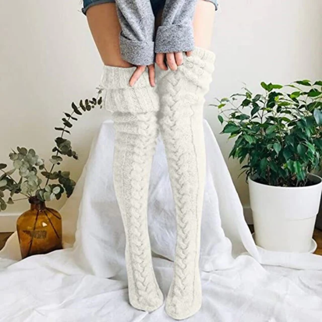 Over Knee Socks Thigh Cable Knitted High Boot Socks