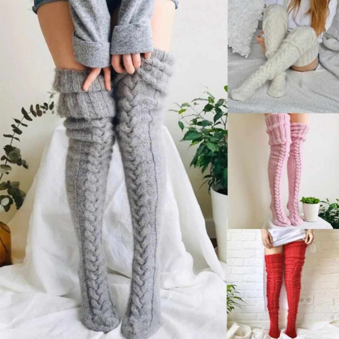 Over Knee Socks Thigh Cable Knitted High Boot Socks