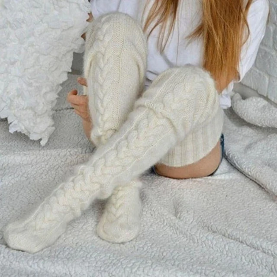 Over Knee Socks Thigh Cable Knitted High Boot Socks