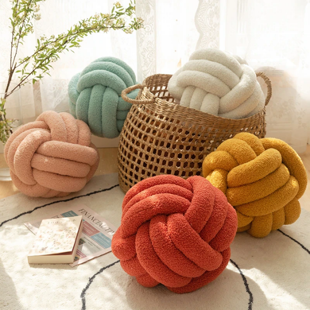 Soft Knotted Decorative Pillow