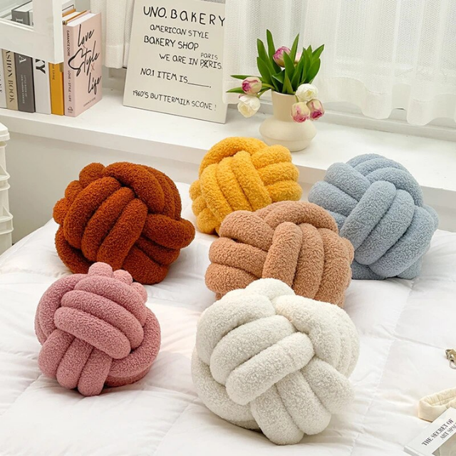Soft Knotted Decorative Pillow