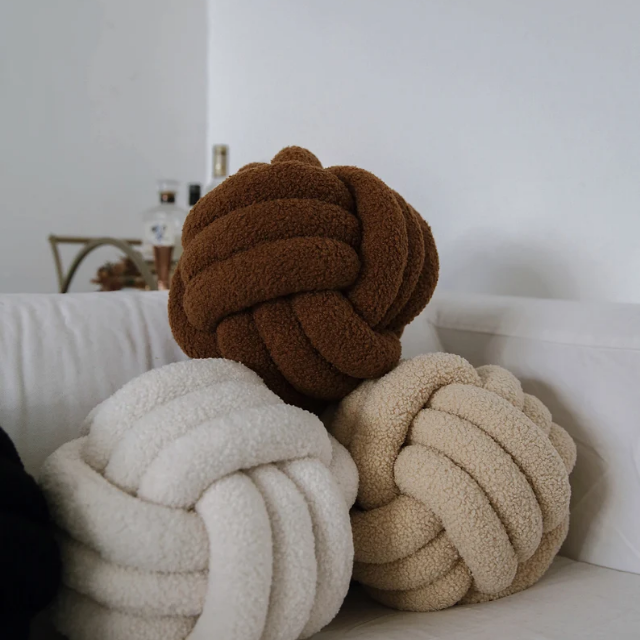 Soft Knotted Decorative Pillow