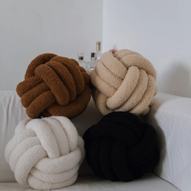 Soft Knotted Decorative Pillow
