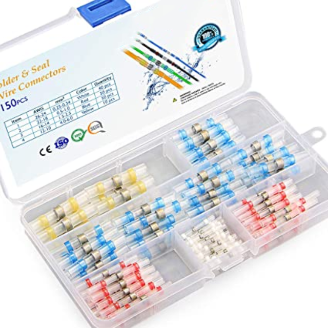 Solder Seal Wire Connectors Heat Shrink Waterproof Electrical Wire Terminals Connectors Kit