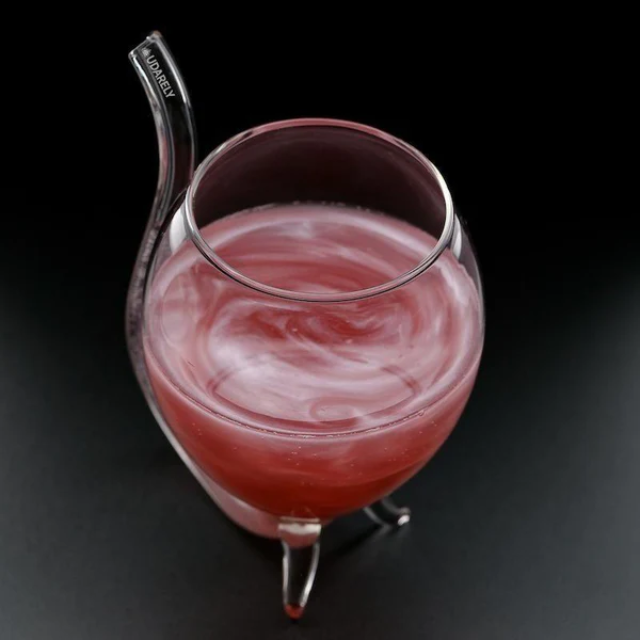 Lismali Home and Decor Straw Glasses Transparent Cat Tail Cocktail Glasses