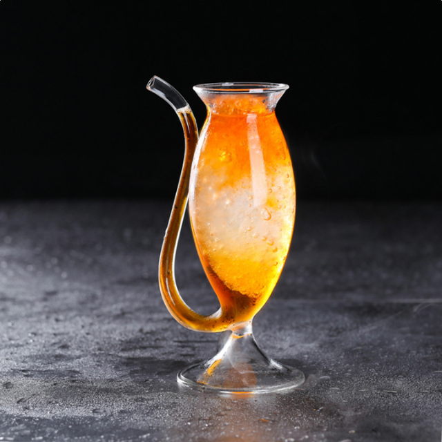 Lismali Home and Decor Straw Glasses Transparent Cat Tail Cocktail Glasses