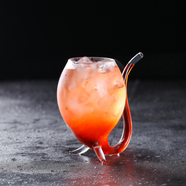 Lismali Home and Decor Straw Glasses Transparent Cat Tail Cocktail Glasses