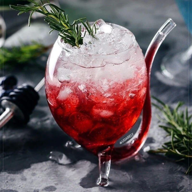 Lismali Home and Decor Straw Glasses Transparent Cat Tail Cocktail Glasses