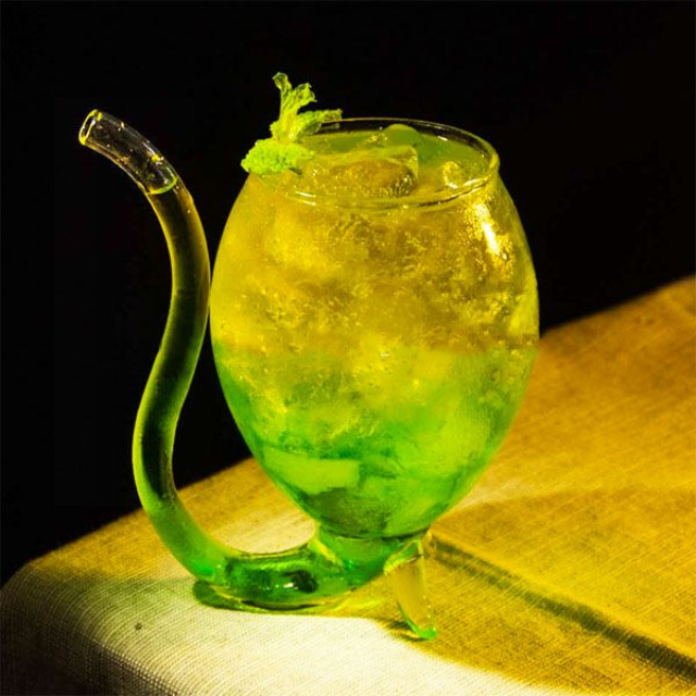 Lismali Home and Decor Straw Glasses Transparent Cat Tail Cocktail Glasses