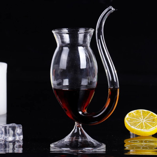 Lismali Home and Decor Straw Glasses Transparent Cat Tail Cocktail Glasses
