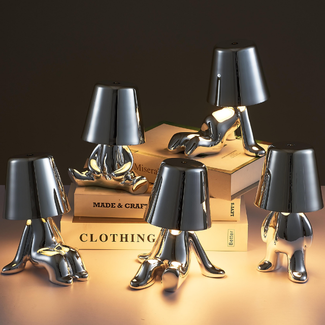 Lismali Home and Decor Thinker Table Lamp Collection - Touch Dimmable Wireless Led Night Light
