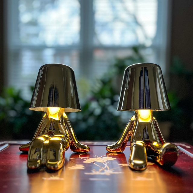 Lismali Home and Decor Thinker Table Lamp Collection - Touch Dimmable Wireless Led Night Light