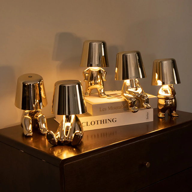Lismali Home and Decor Thinker Table Lamp Collection - Touch Dimmable Wireless Led Night Light