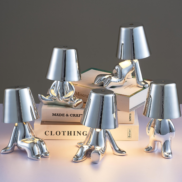 Lismali Home and Decor Thinker Table Lamp Collection - Touch Dimmable Wireless Led Night Light