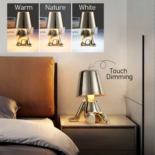 Lismali Home and Decor Thinker Table Lamp Collection - Touch Dimmable Wireless Led Night Light