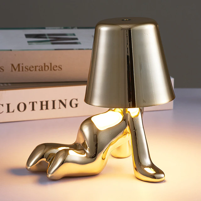 Lismali Home and Decor Thinker Table Lamp Collection - Touch Dimmable Wireless Led Night Light