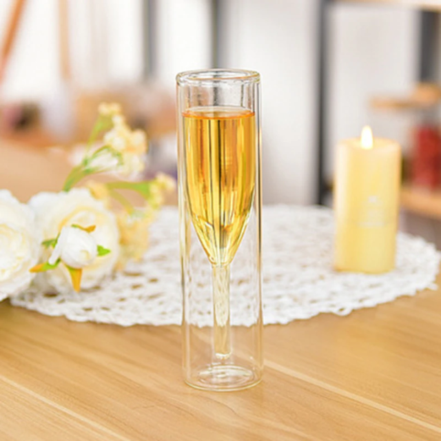 Lismali Home and Decor Aquamarine Flutes Glasses Transparent Tulip Cocktail Glasses