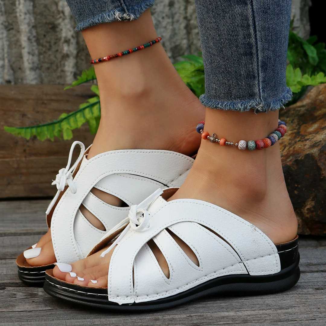 Lismali Uniqcomfy Sport Bowknot Arch Support Wedge Sandals