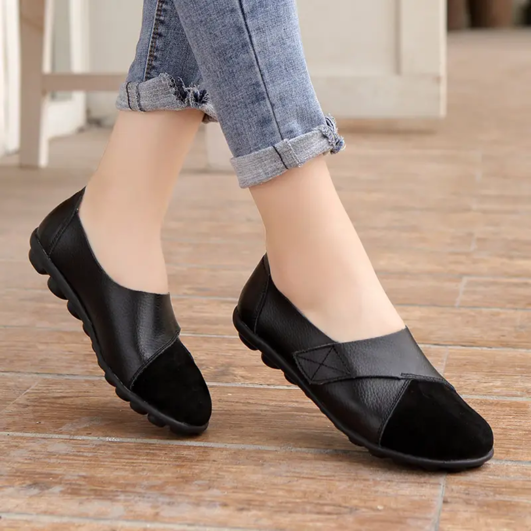 Lismali Uniqcomfy Wide Toe Box & Wide Size Leather Moccasin - Basic Colors