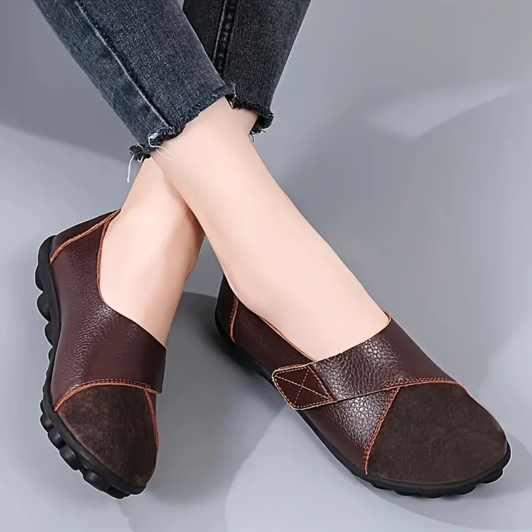 Lismali Uniqcomfy Wide Toe Box & Wide Size Leather Moccasin - Basic Colors