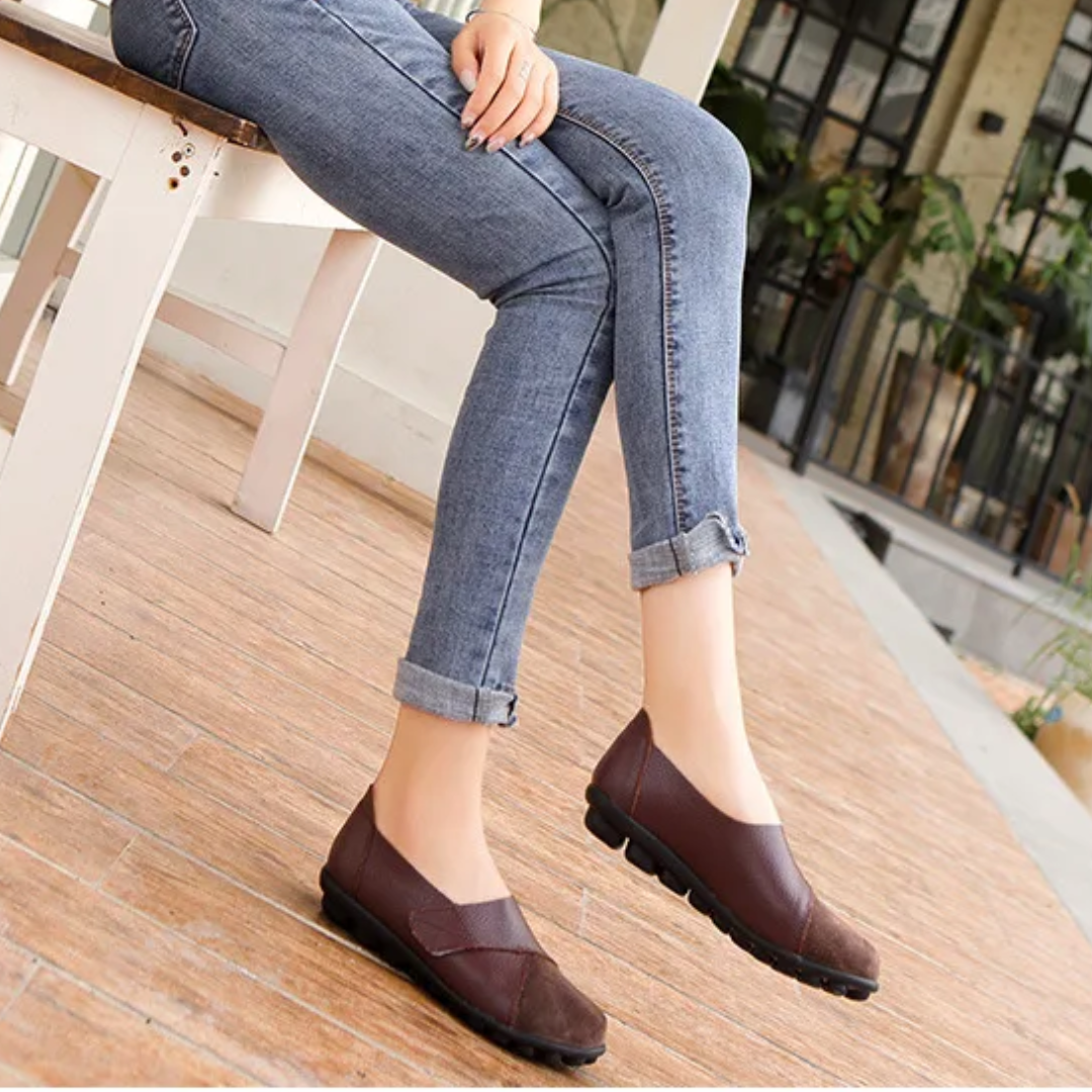 Lismali Uniqcomfy Wide Toe Box & Wide Size Leather Moccasin - Basic Colors