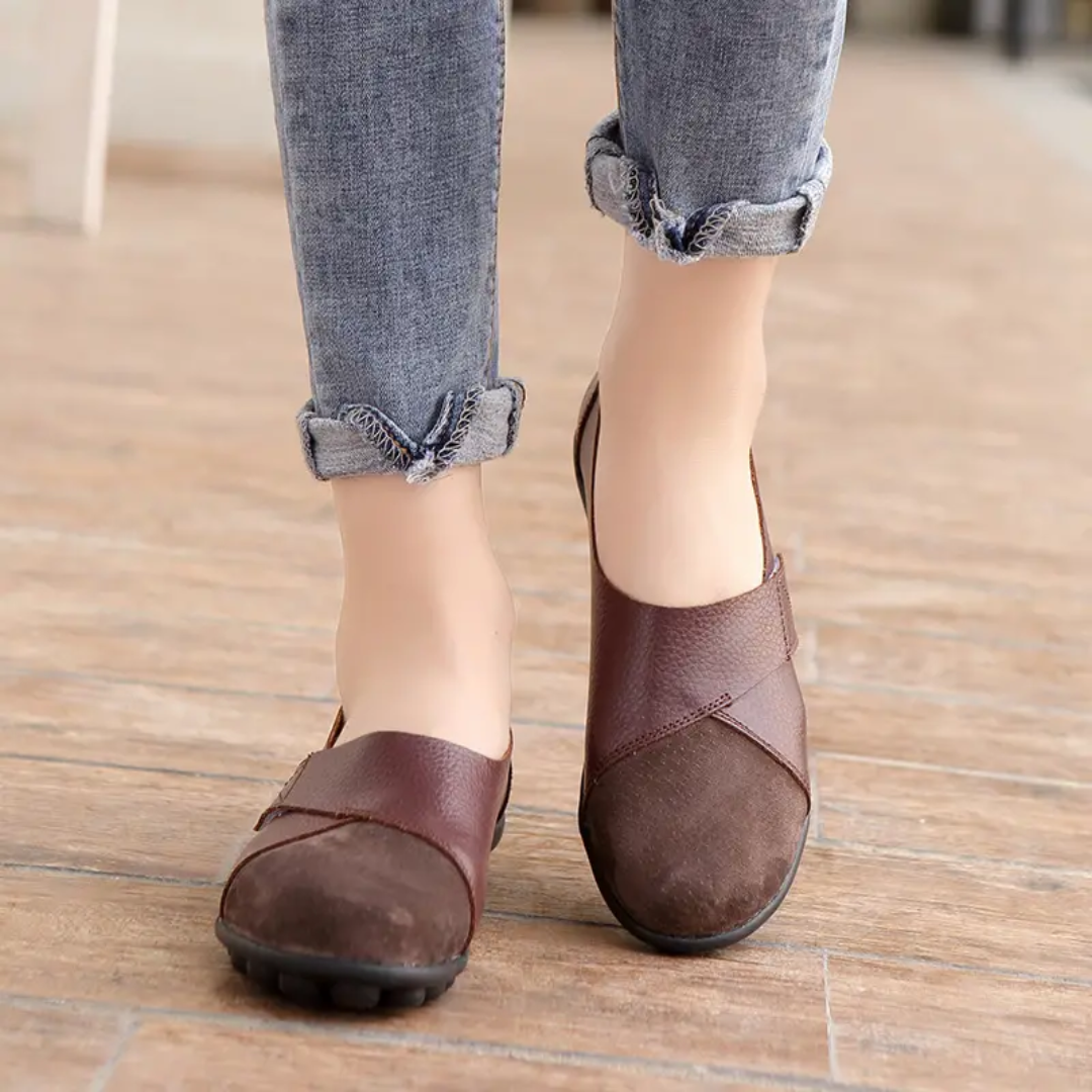 Lismali Uniqcomfy Wide Toe Box & Wide Size Leather Moccasin - Basic Colors
