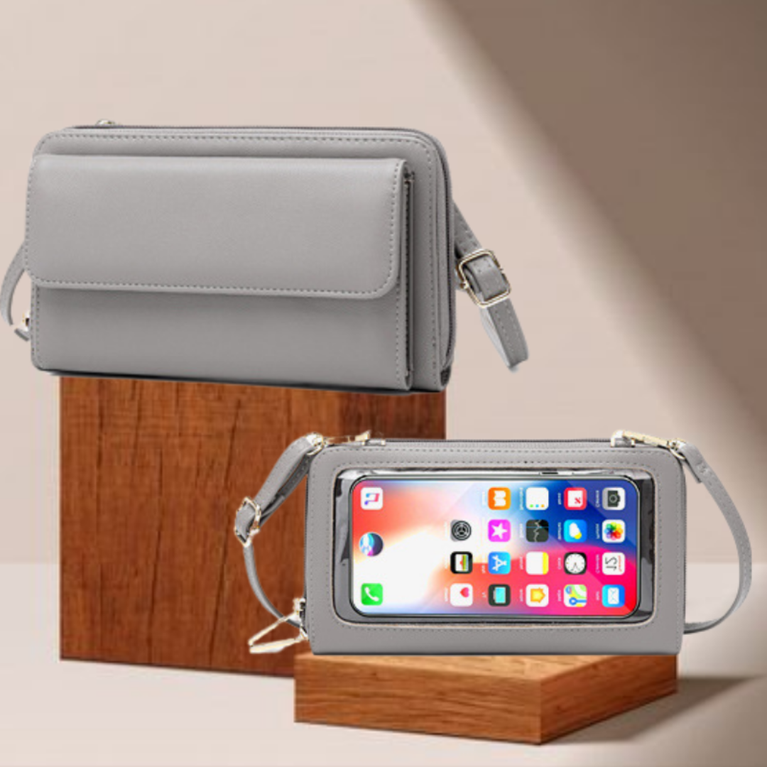 Waterproof Leather Phone Bag With Touch Screen Function