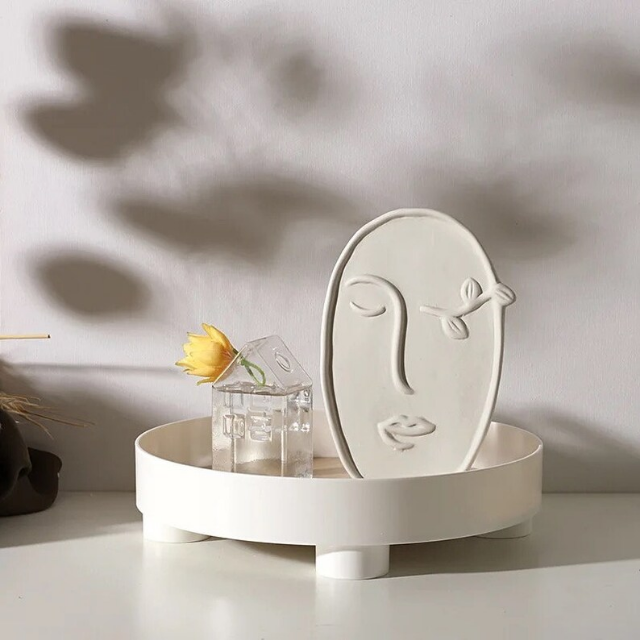 Lismali Home and Decor White Rough Ceramic Abstract Vase