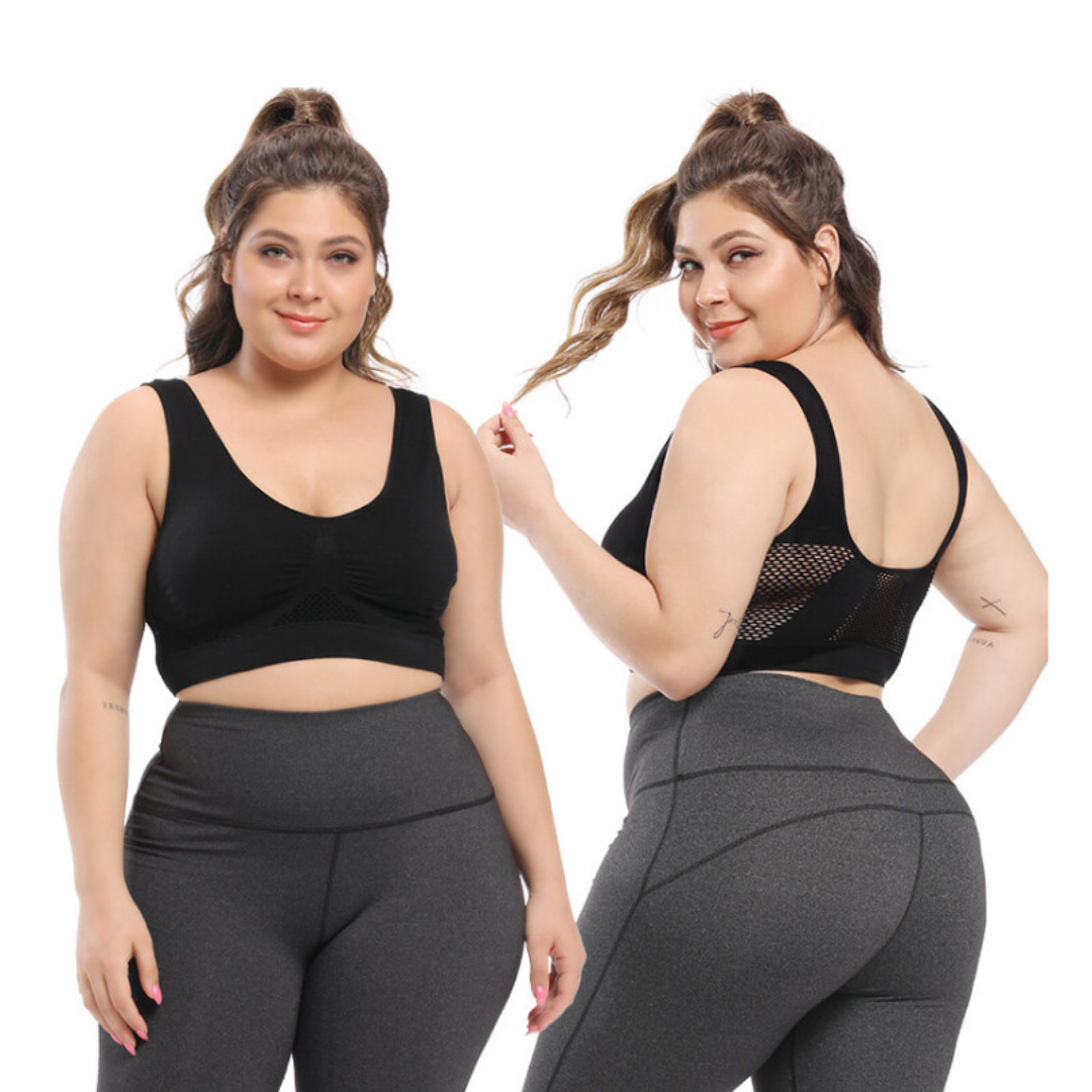 Seamless Wireless Mesh Breathable Cool Liftup Air Sports Bra Large Size Bra For Women