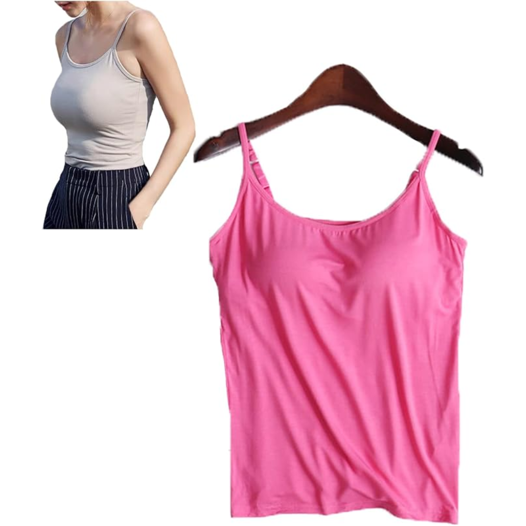 Tank Top Loose-fitting with Built in Bra Camisole