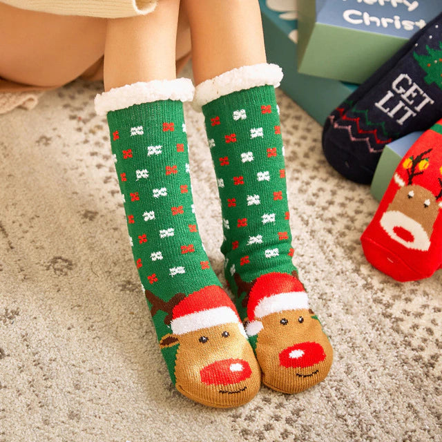 Christmas Lamb Wool Floor Socks