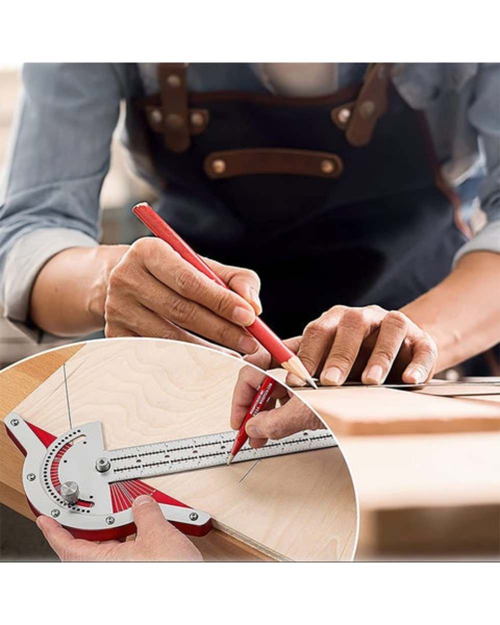 Ultra Precision Marking Ruler Square T Type Woodworking Scriber Measuring Tool