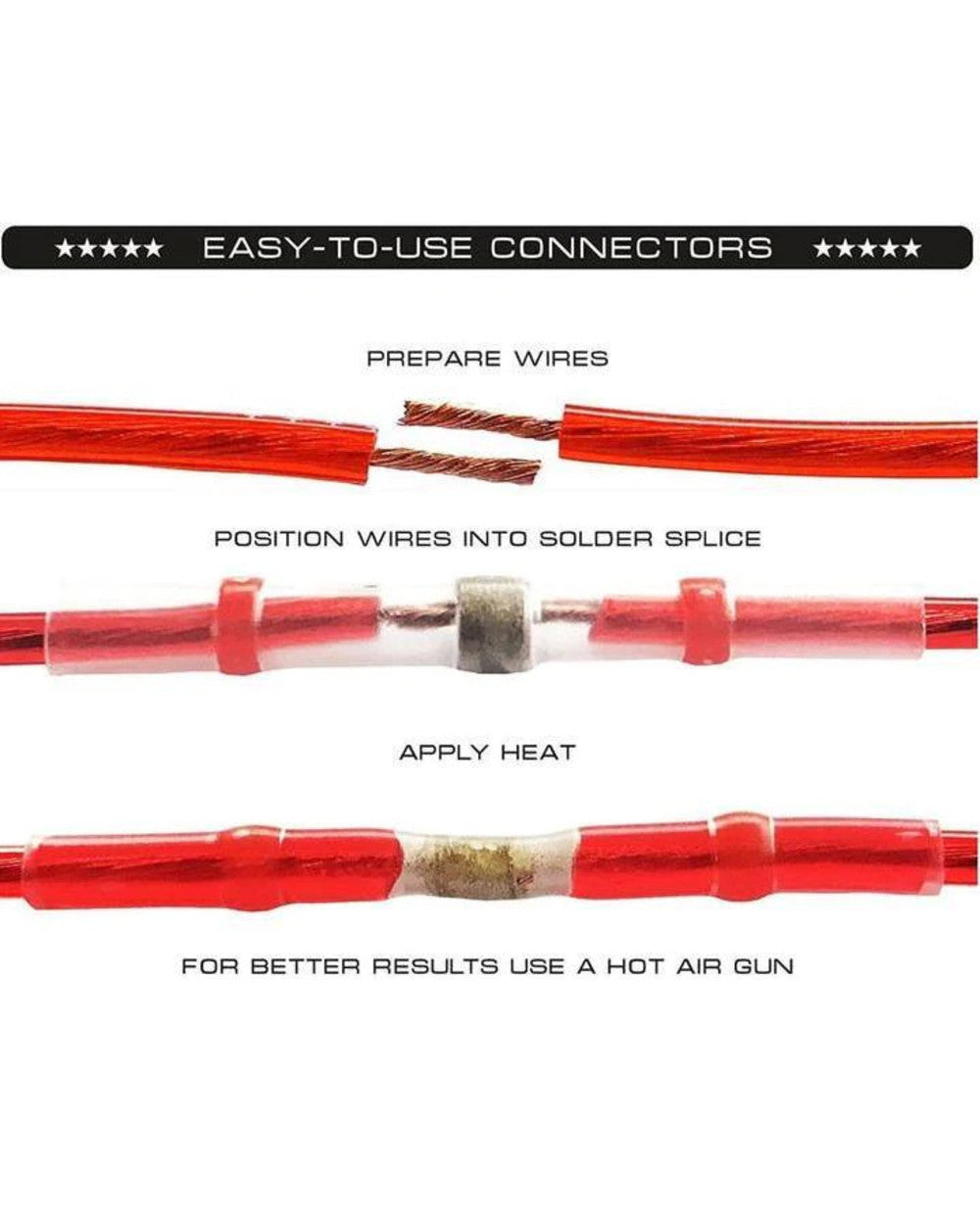 Solder Seal Wire Connectors Heat Shrink Waterproof Electrical Wire Terminals Connectors Kit