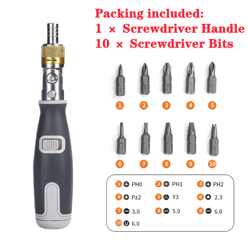 Portable Hidden Rotation Screwdriver 10 in 1 Tool