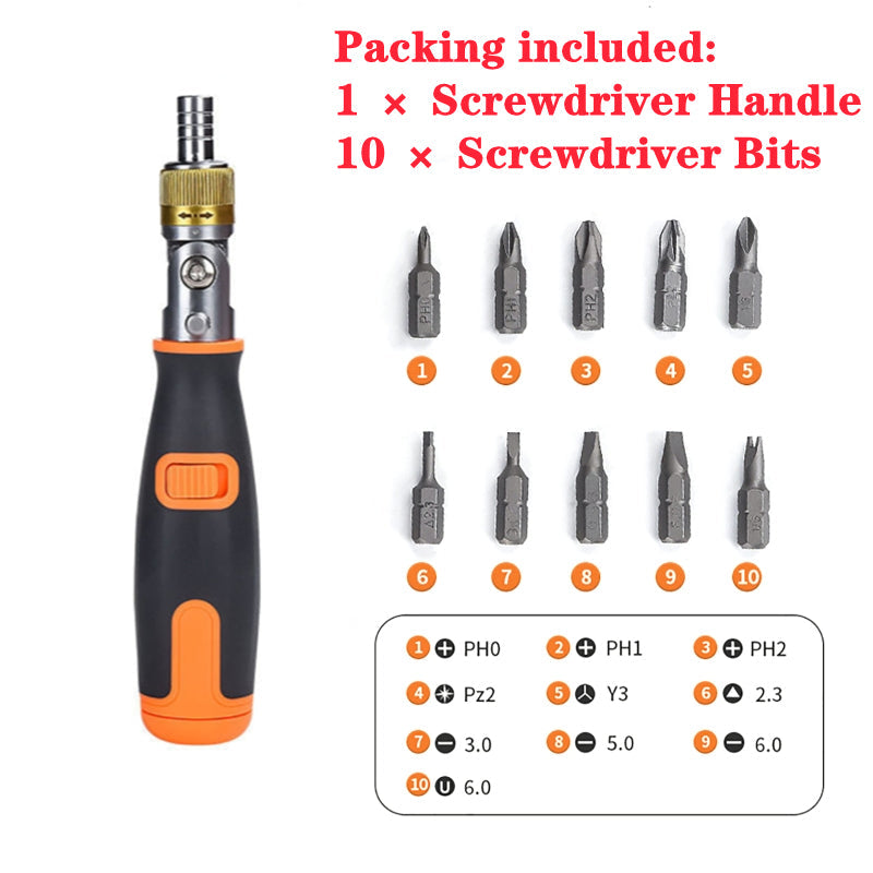 Portable Hidden Rotation Screwdriver 10 in 1 Tool