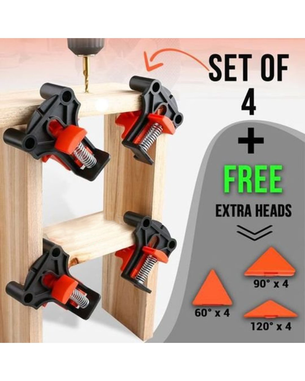 90 Degree Angle Clamps, Corner 90° Woodworking Corner Clip