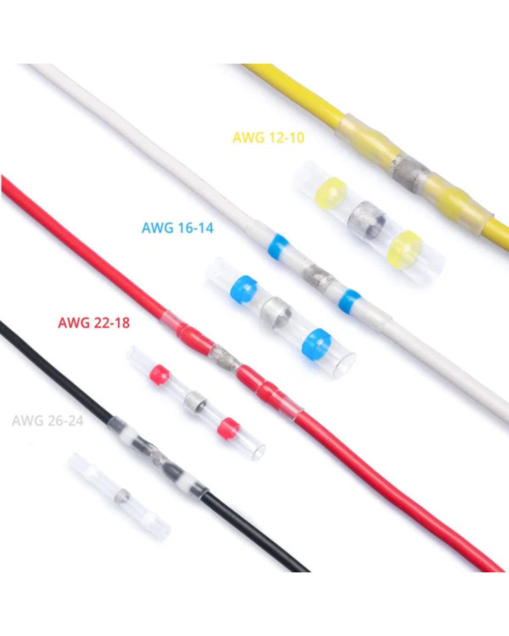 Solder Seal Wire Connectors Heat Shrink Waterproof Electrical Wire Terminals Connectors Kit