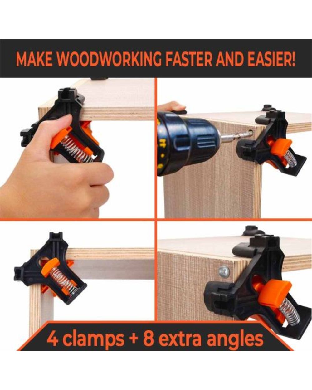 90 Degree Angle Clamps, Corner 90° Woodworking Corner Clip
