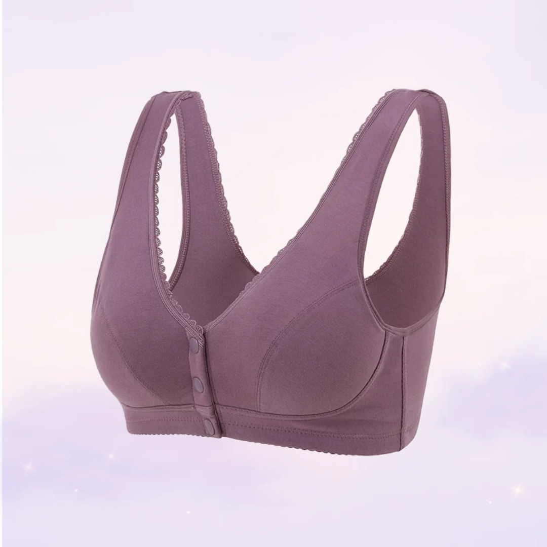 Lismali Pure Cotton Front Buckle Bra Large Size For Women