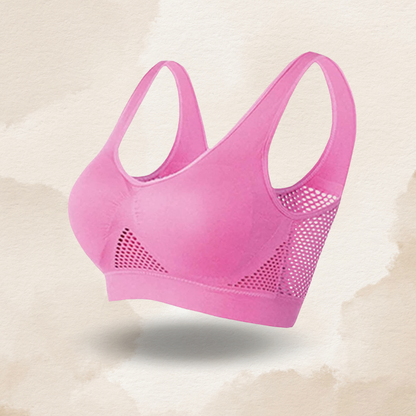 Mesh Breathable Cool Liftup Air Sports Bra Seamless Wireless Bra Large Size For Women