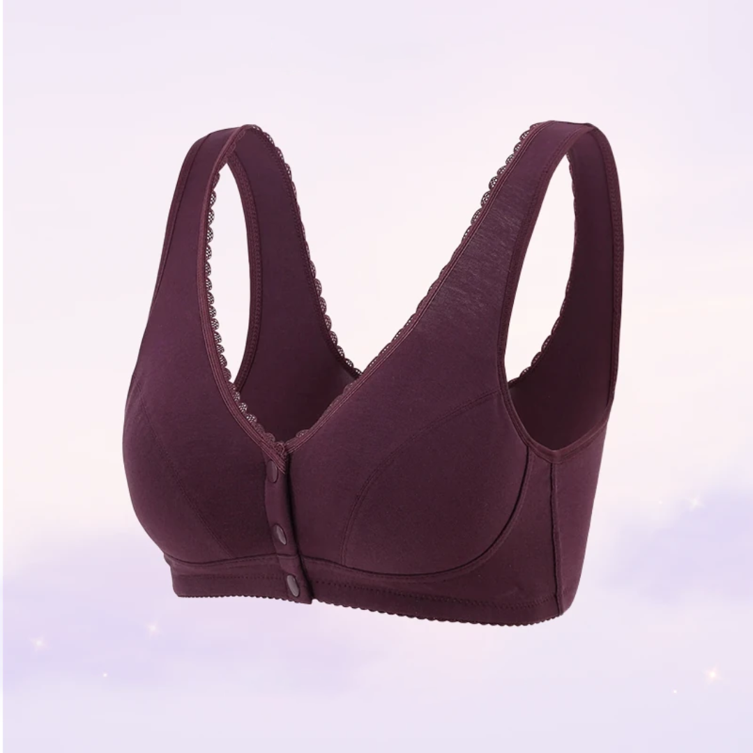 Lismali Pure Cotton Front Buckle Bra Large Size For Women