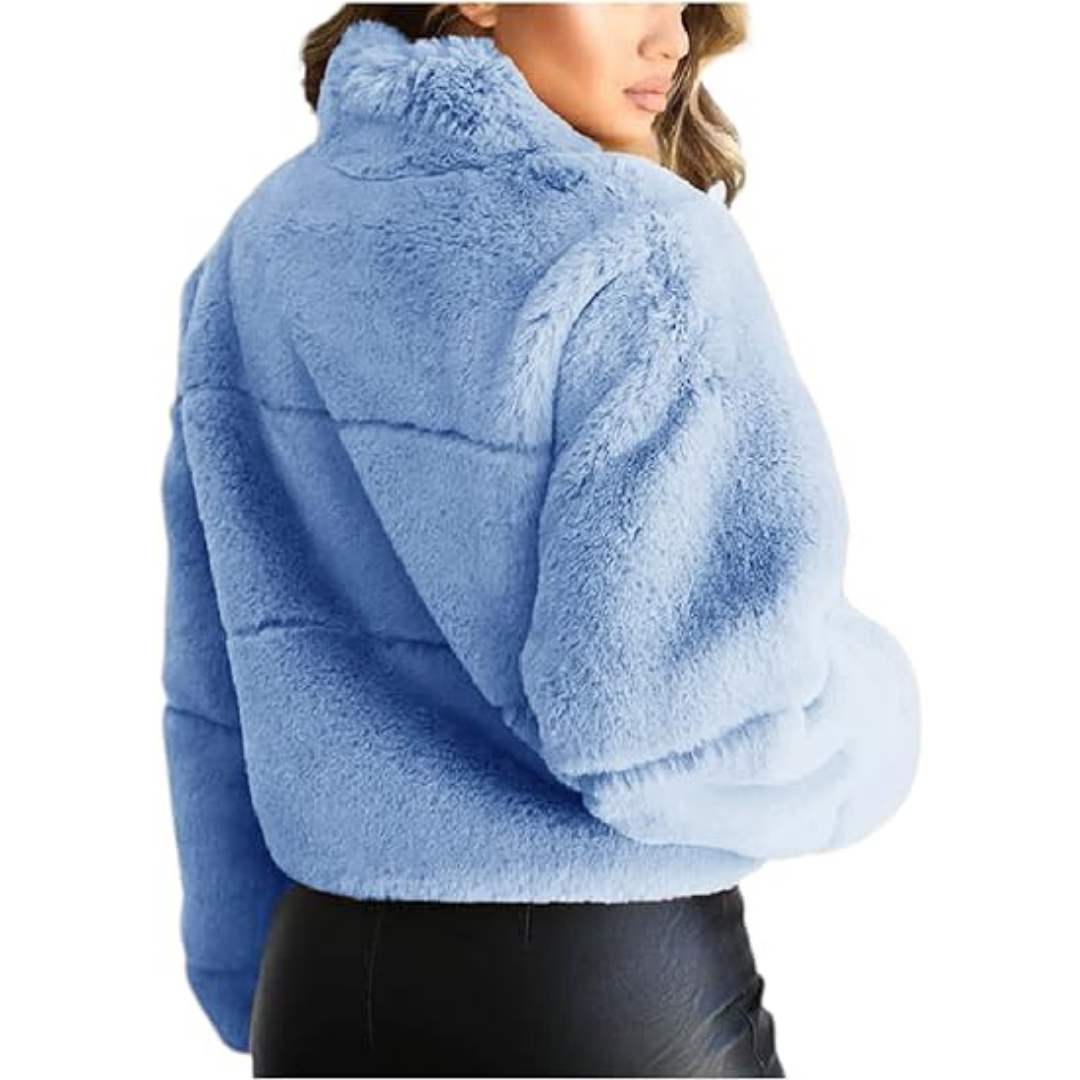 Lismali Casual Zip-up Fluffy Faux Fur Jacket With Pockets