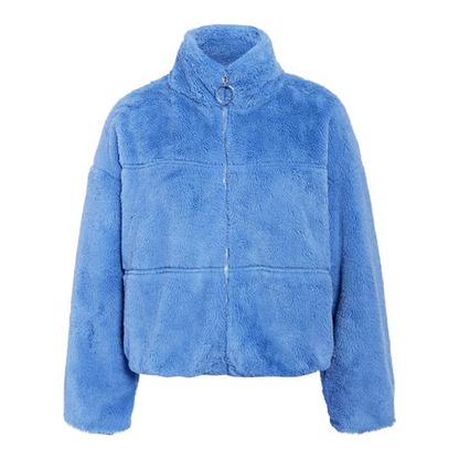 Lismali Casual Zip-up Fluffy Faux Fur Jacket With Pockets