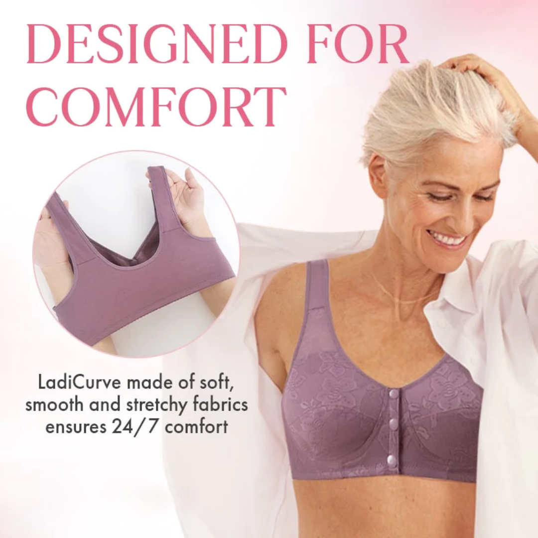 Lismali Rosette Bra Wireless Front Button Bra Large Size For Women